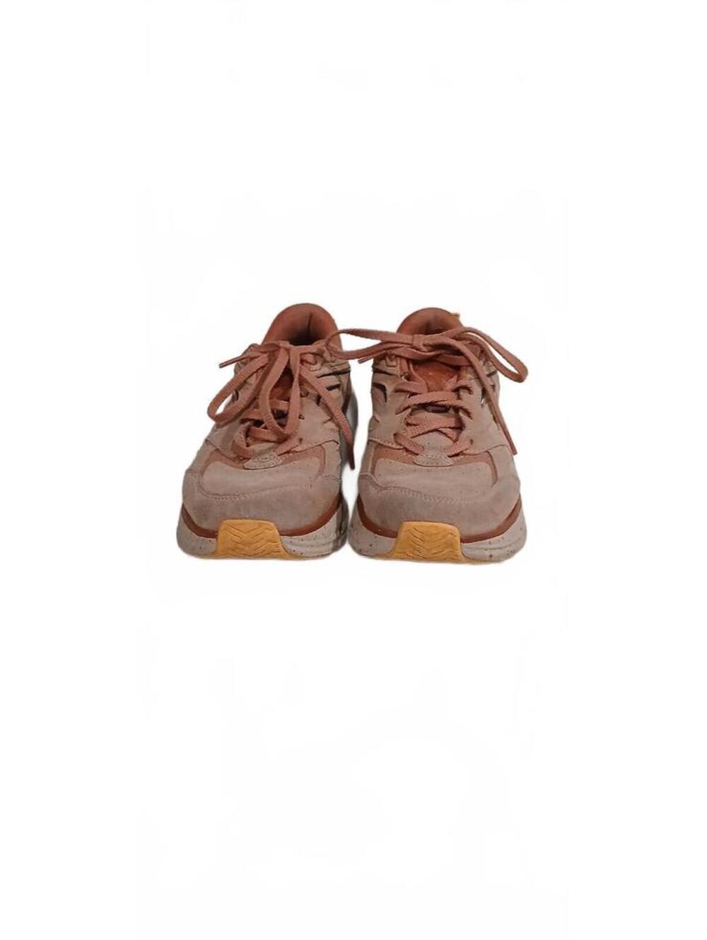 Hoka Earthenware/Hot Sauce Color Suede Athletic Sneakers Womens Sz 8.5